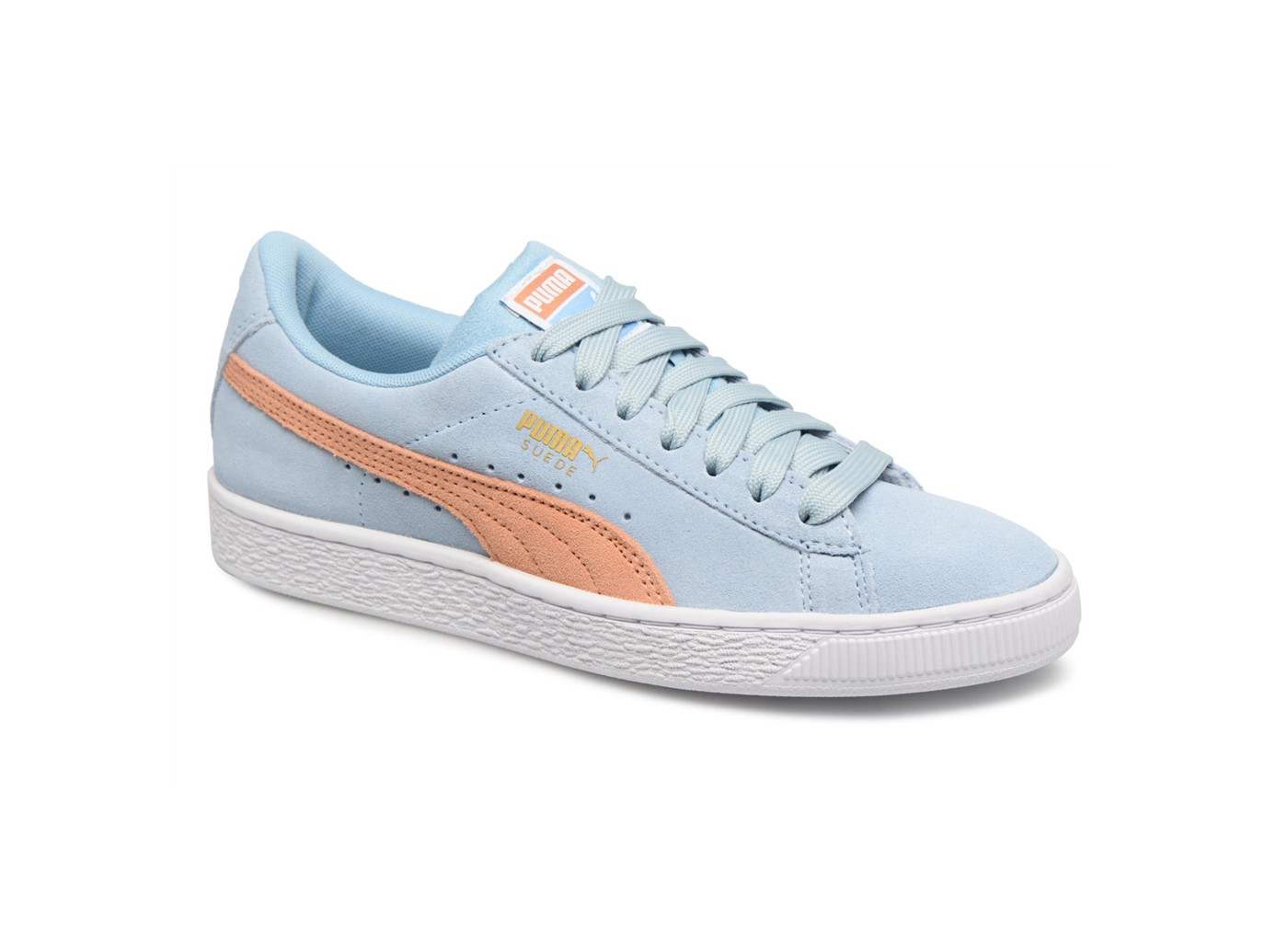 puma suede bleu orange