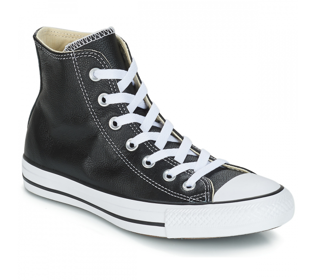 Chaussures montantes à lacet en cuir pour adulte Chuck Taylor All Star Leather noir 132170c