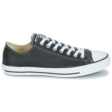 Chaussures basses en cuir pour adulte chuck taylor all star leather noir 132174c
