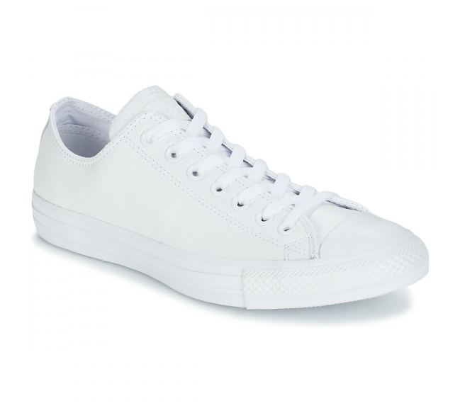 Chaussures basses en cuir pour adulte chuck taylor all star leather monoblanc 136823c