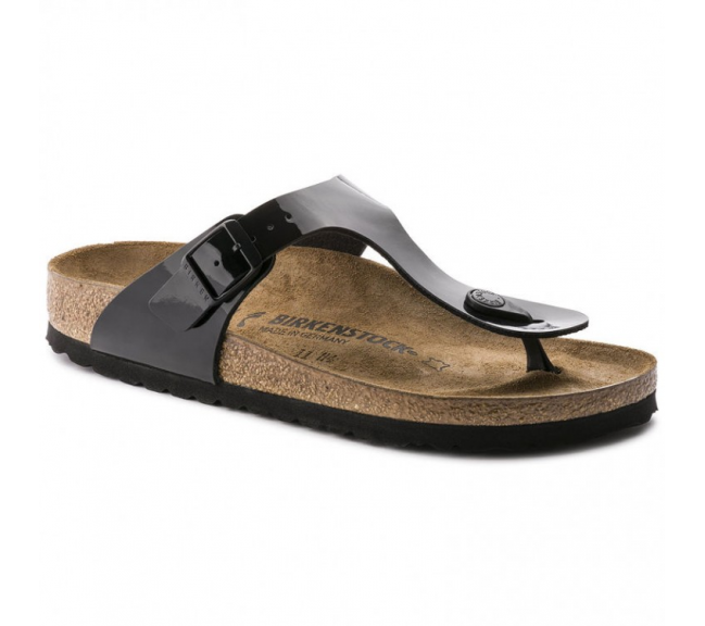Sandale à entre-doigts gizeh pour adulte noir-vernis 43661