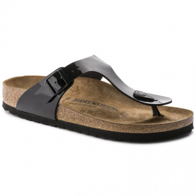 Sandale à entre-doigts gizeh pour adulte noir-vernis 43661