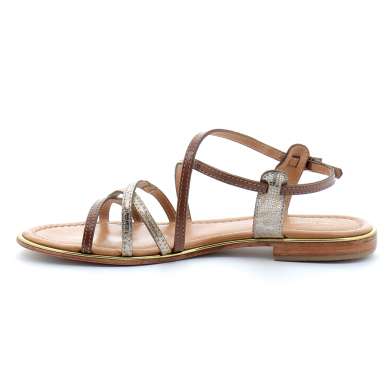 Sandales pour femme en cuir Harry tan-or 23233