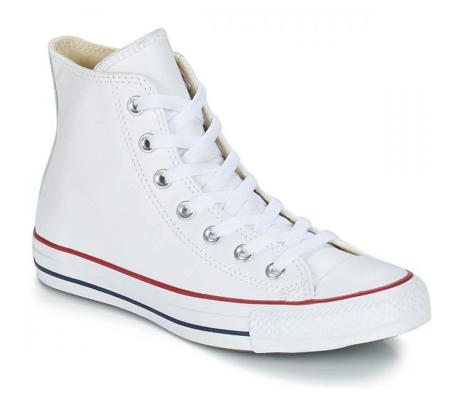 Chaussures montantes à lacet en cuir pour adulte Chuck Taylor All Star Leather blanc 132169c
