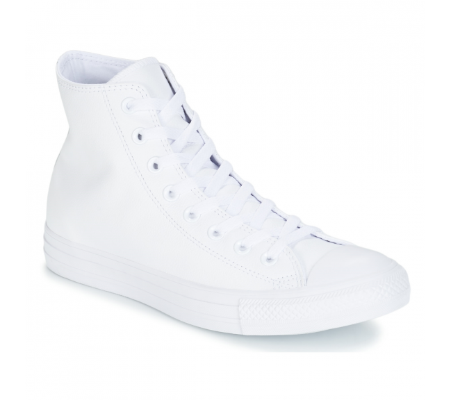 Chaussures montantes à lacet en cuir pour adulte Chuck Taylor All Star Leather monoblanc 1t406
