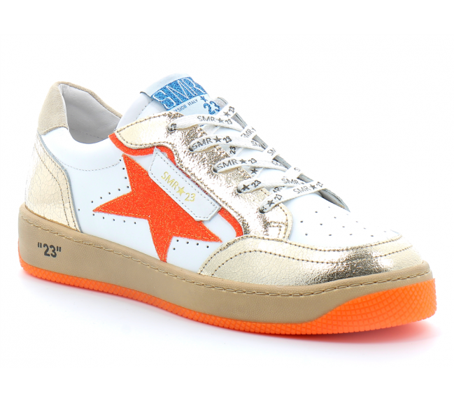 Basket mode à lacet pour femme ARTO blanc-or 3324