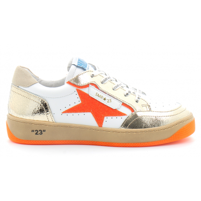 Basket mode à lacet pour femme ARTO blanc-or 3324