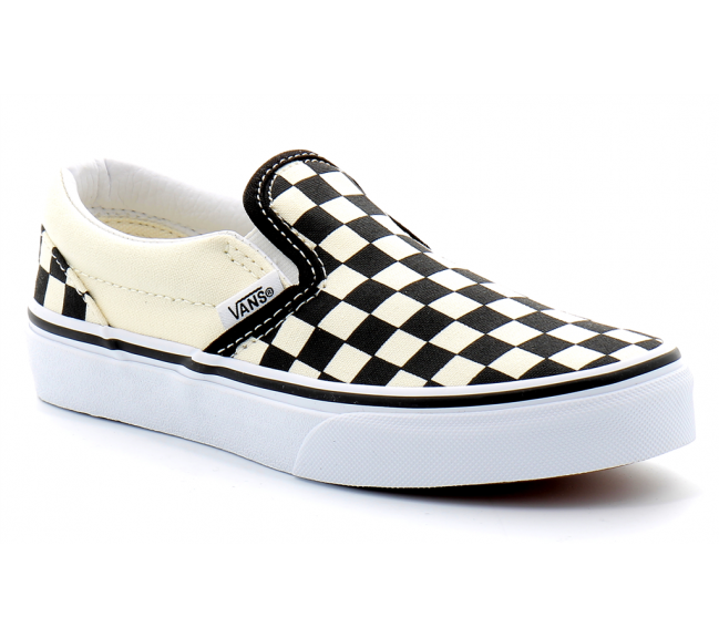 Chaussures sans lacets à élastique pour enfant Classic Slip-On noir-blanc vn000zbueo11