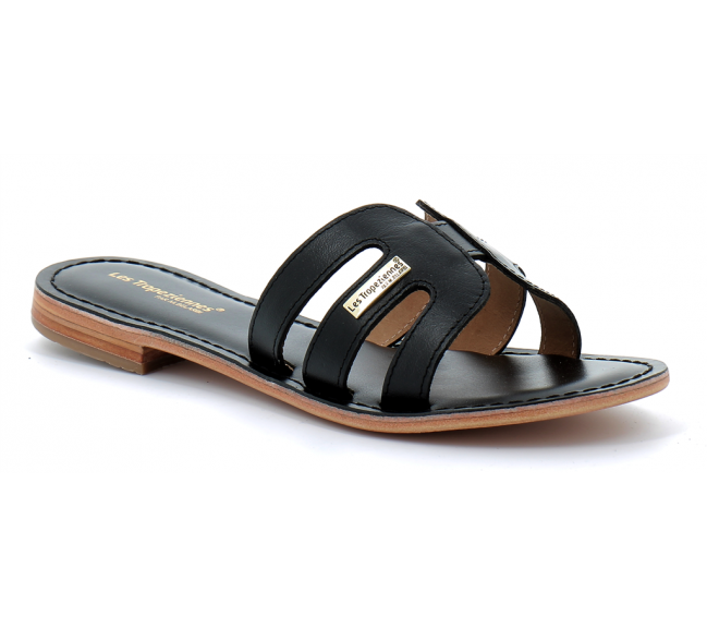 Mules pour femme en cuir Damia noir 23999