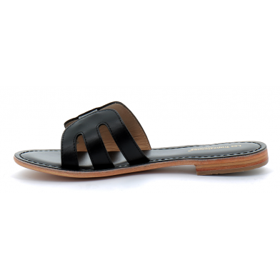 Mules pour femme en cuir Damia noir 23999