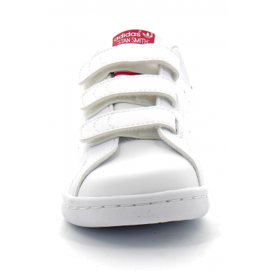 Chaussures de sport à scratch pour enfant stan smith blanc-rose fx7540