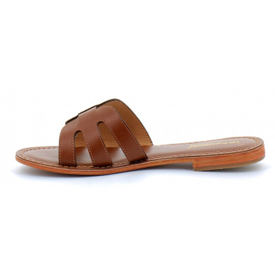 Mules pour femme en cuir Damia tan 24000