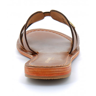 Mules pour femme en cuir Damia tan 24000