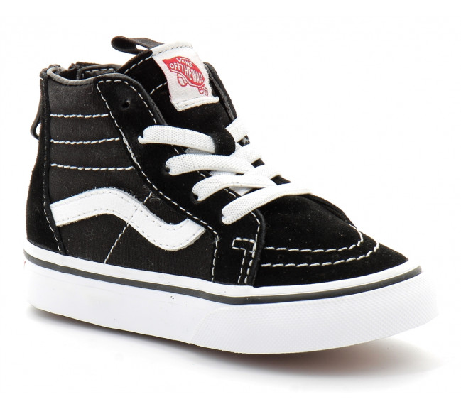 Chaussures à lacets elastique zippées pour enfant Sk8-Hi Zip noir-blanc vn000xg5y281