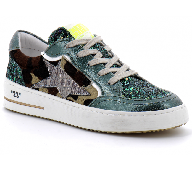Basket mode à lacet pour femme ARTO vert camo 6365