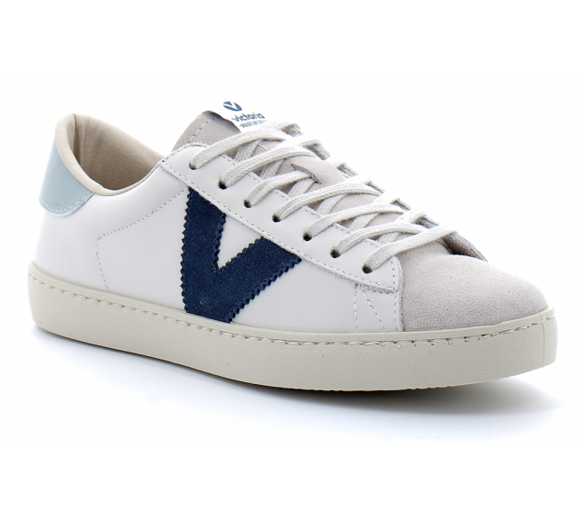 Baskets basses à lacets en cuir pour femme 1126142 azul