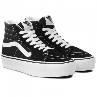 Chaussures montantes à lacets à plateforme pour femme Sk8-Hi black-white vn0a3tkn6bt1