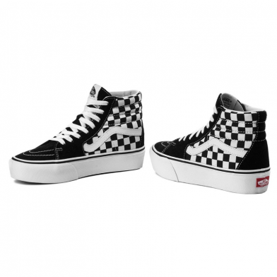 Chaussures montantes à lacets à plateforme pour femme Sk8-Hi noir-blanc vn0a3tknqxh1