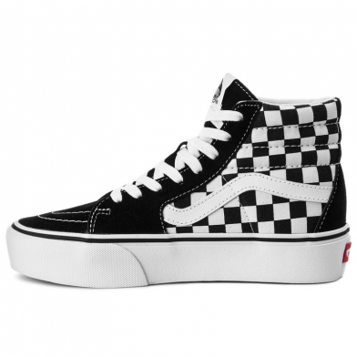 Chaussures montantes à lacets à plateforme pour femme Sk8-Hi noir-blanc vn0a3tknqxh1