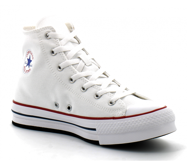 Chaussures montante à plateforme pour enfant en tissu Chuck Taylor All Star Lift Platform white 272856c