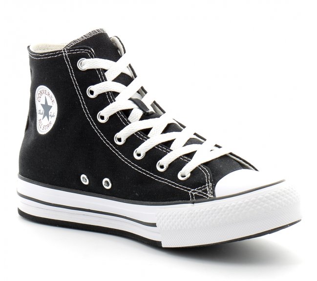 Chaussures montante à plateforme pour enfant en tissu Chuck Taylor All Star Lift Platform black 272855c