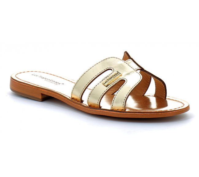 Mules pour femme en cuir Damia or 24001