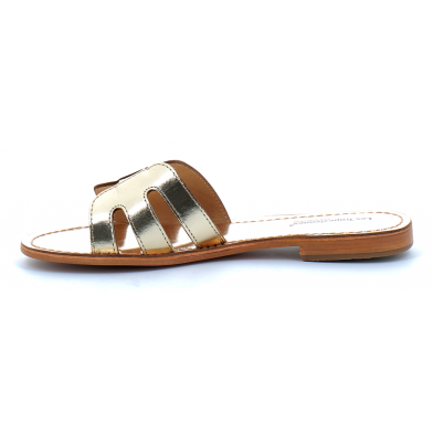 Mules pour femme en cuir Damia or 24001