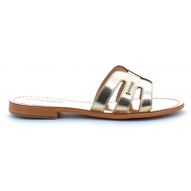 Mules pour femme en cuir Damia or 24001
