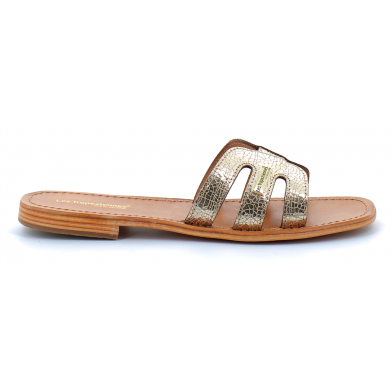 Mules pour femme en cuir Hadamia or 42890
