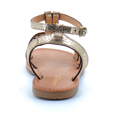 Sandales pour femme bride cheville Hamsuni or 43016