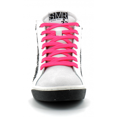 Basket mode montante à lacet pour femme ALPHA noir-rose 4831
