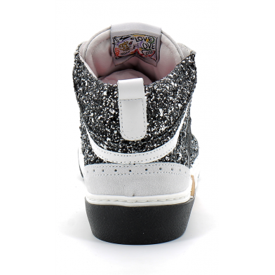 Basket mode montante à lacet pour femme ALPHA noir-rose 4831