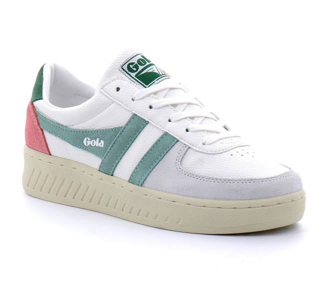 Baskets à lacets pour femmes Grandslam blanc/vert cla415zn