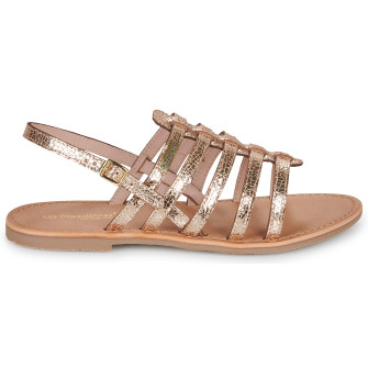 Sandales spartiates pour femme Hikano or/craquele 63504