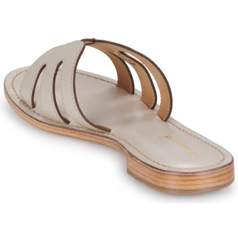 Mules pour femme en cuir Damia creme 63080