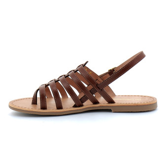 Sandales spartiates à entre-doigts pour femme Hika tan 63502