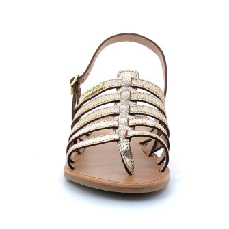 Sandales spartiates à entre-doigts pour femme Hika or/craquele 63501
