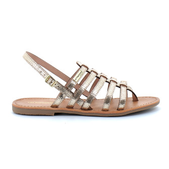 Sandales spartiates à entre-doigts pour femme Hika or/craquele 63501
