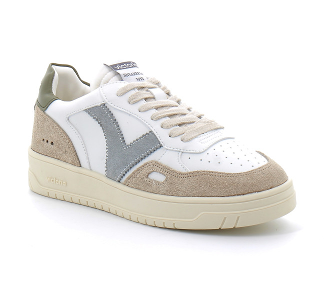 Baskets basses à lacets à semelles beiges pour femme 1257101 kaki 1257101