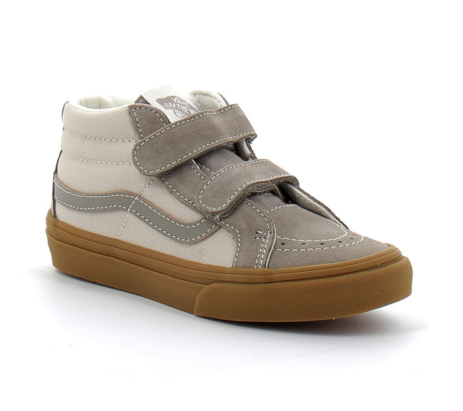 Chaussures à Scratch pour enfant Sk8-Mid Reissue gray/gum vn000cybocs1