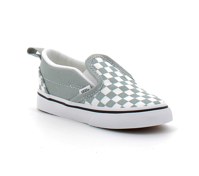 Chaussures basses sans lacets à elastique pour enfant Checkerboard Slip-On grey vn000dotep01