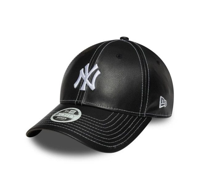 Casquette Femme 9FORTY Adjustable New York Yankees MLB Topstitch PU noir osfm