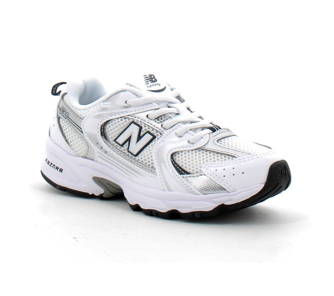 Chaussures de sport pour enfant à lacet elastique PZ530 blanc-bleu pz530sb1