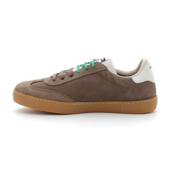 Baskets pour femme avec double cordon et semelle caramel vison