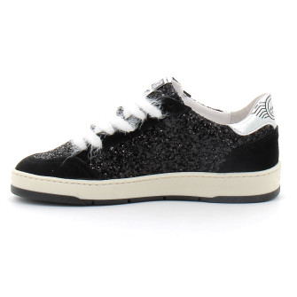 Basket mode basse à lacet pour femme DANY noir blanc e198