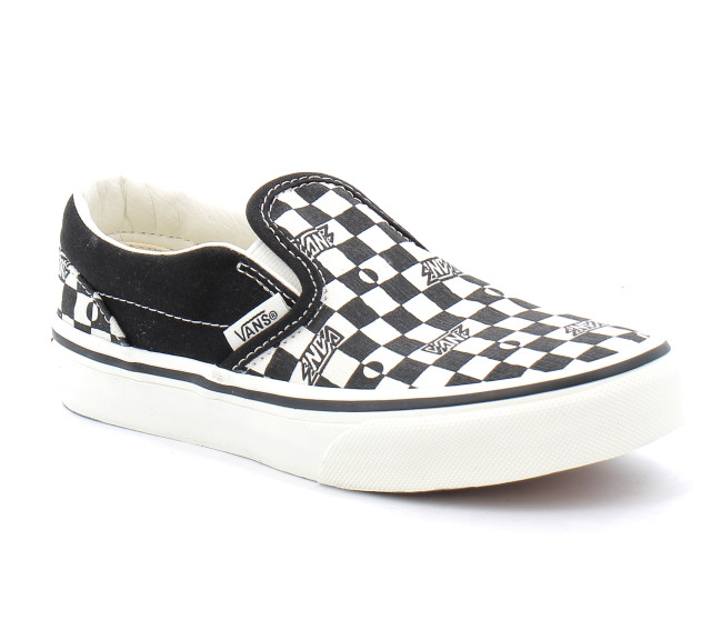 Chaussures sans lacets à élastique pour enfant Classic Slip-On black white vn000dojbzw1