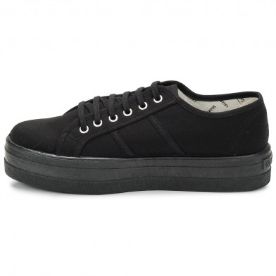 Baskets à plateforme en toile pour femme 9200 mononoir 9201