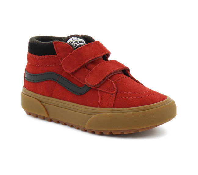 Chaussures à Scratch pour enfant Sk8-Mid Reissue bordeaux vn000v90brd1
