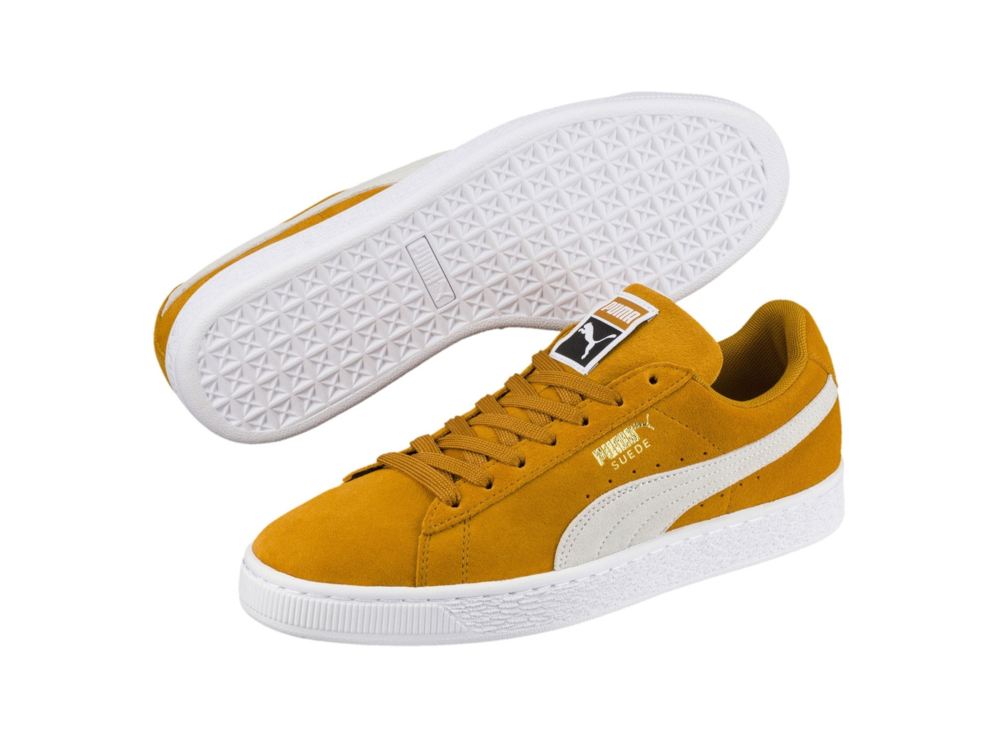 puma suede jaune noir