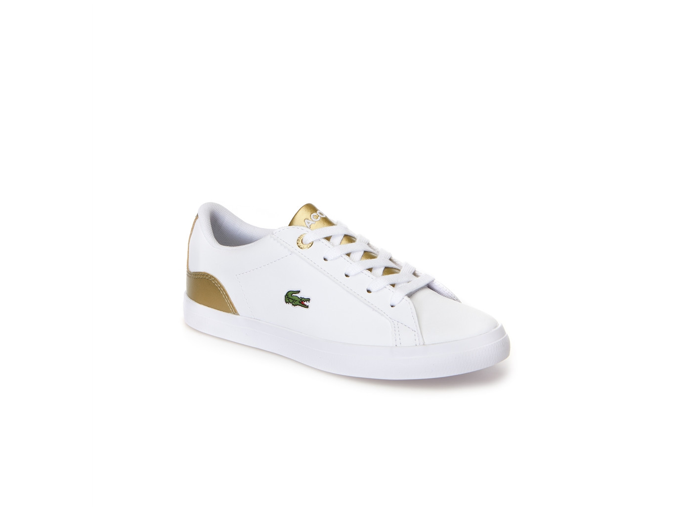 chaussure lacoste doré